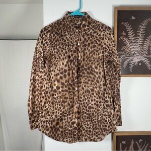 Leopard Print Button-Up J. McLaughlin Blouse (XS)